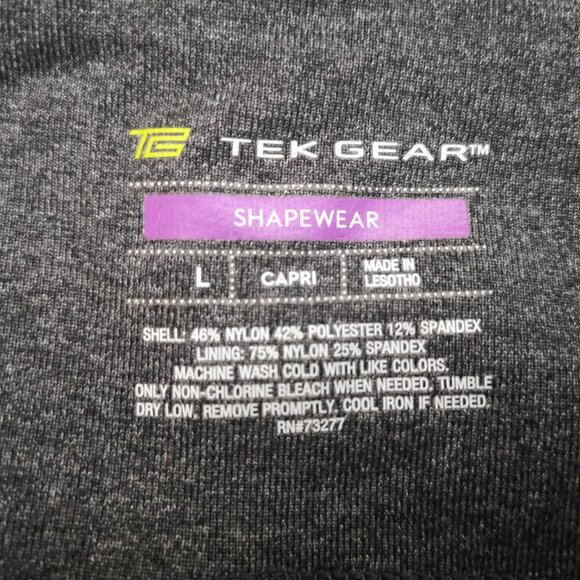 Tek Gear Shapewear Ladies Size Large Dark Grey Tummy Control Panel Capri Legging - Picture 3 of 9